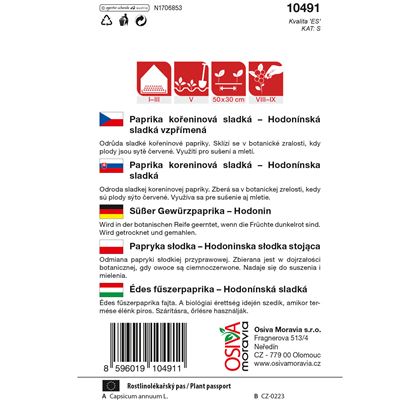 Osiva - Paprika zeleninová - kořeninová HODONÍNSKÁ SLADKÁ , 10ks