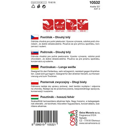 Osiva - Pastiňák DLOUHÝ BÍLÝ, 10ks