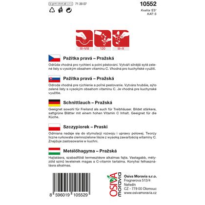 Osiva - Pažitka pravá PRAŽSKÁ, 10ks