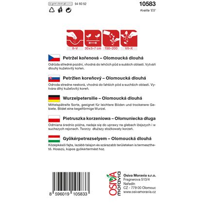 Osiva - Petržel kořenová OLOMOUCKÁ DLOUHÁ, 10ks
