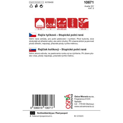 Osiva - Rajče tyčkové STUPICKÉ POLNI RANÉ , 10ks