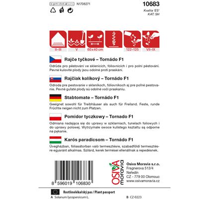 Osiva - Rajče tyčkové TORNÁDO F1, 10ks