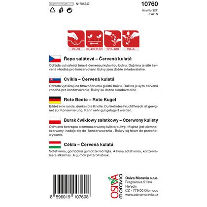Osiva - Řepa salátová ČERVENÁ KULATÁ, 10ks