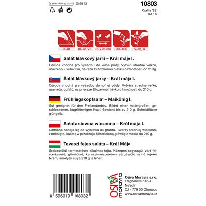 Osiva - Salát hlávkový máslový KRÁL MÁJE I, 10ks