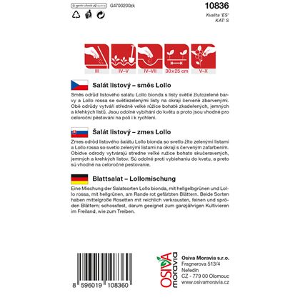 Osiva - Salát listový směs Lollo, 10ks