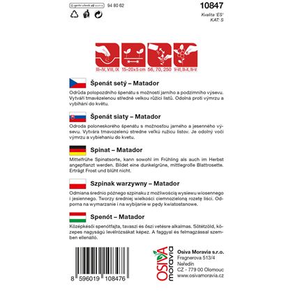Osiva - Špenát setý MATADOR, 10ks
