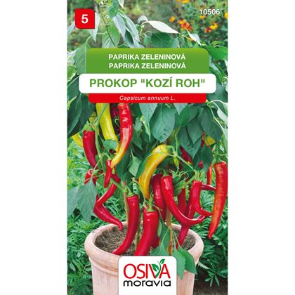 Osiva - Paprika zeleninová - pálivá PROKOP (KOZÍ ROH), 10ks