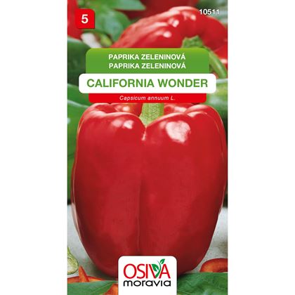 Osiva - Paprika zeleninová - sladká CALIFORNIA WONDER, 10ks
